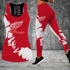Limited Edition – Customized NHL Detroit Red Wings Hollow Tank Top & Leggings Set