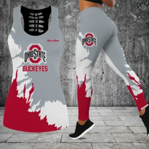 Limited Edition – Customized NCAA Ohio State Buckeyes Hollow Tank Top & Leggings Set