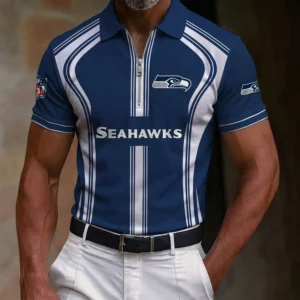 Limited Edition – Customized NFL Seattle Seahawks Zip Polo Shirt