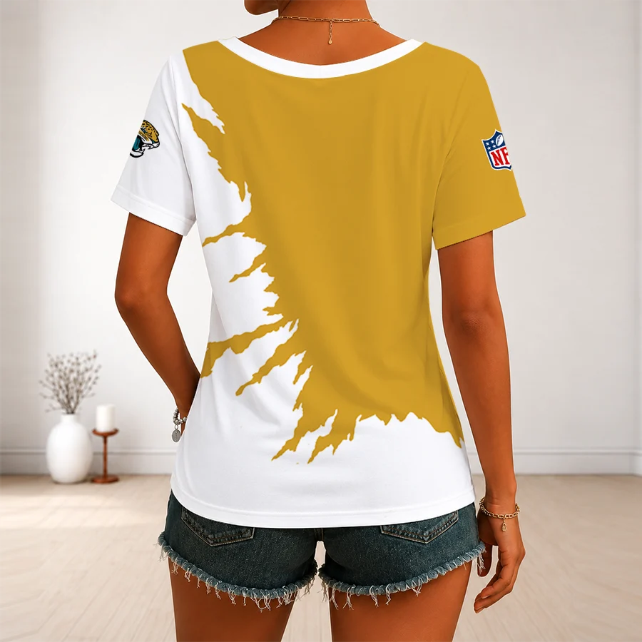 Limited Edition – Customized NFL Jacksonville Jaguars V-Neck Female Shirt - Image 2
