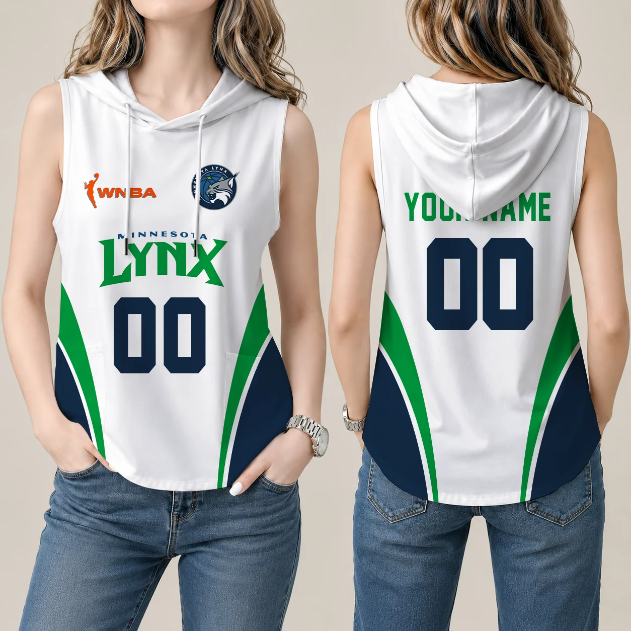 Limited Edition – Customized WNBA Minnesota Lynx Women’s Sleeveless Hooded Pocket Tank Top