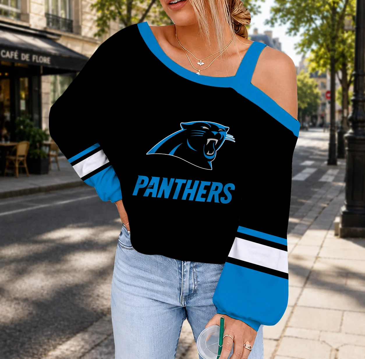 Limited Edition – Customized NFL Carolina Panthers Drop Shoulder Sweatshirt