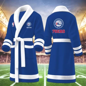 Limited Edition – Customized NBA Philadelphia 76Ers Multicolor Fleece Bathrobe
