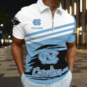 Limited Edition – Customized NCAA North Carolina Tar Heels Zip Polo Shirt