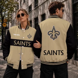 Limited Edition – Customized NFL New Orleans Saints Satin Varsity & Baseball Jacket