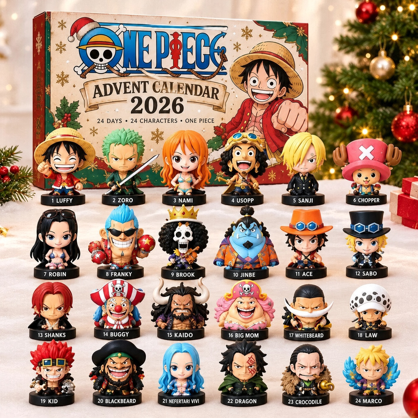 One Piece Advent Calendar 2026 One Piece Figurine Xmas Advent Calendar Son Gifts