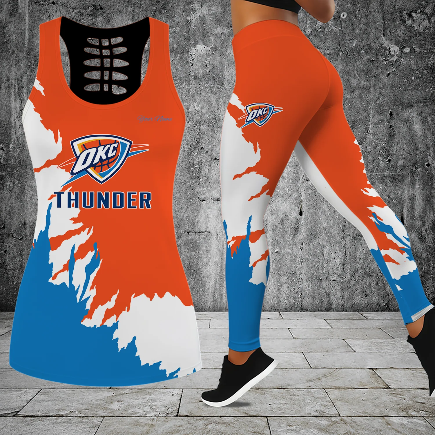 Limited Edition – Customized NBA Oklahoma City Thunder Hollow Tank Top & Leggings Set
