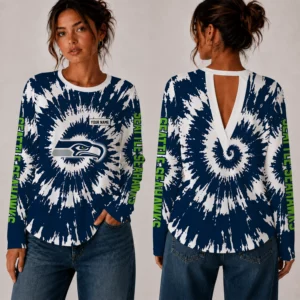 Limited Edition – Customized NFL Seattle Seahawks Women’s Back V-Cut Long-Sleeve Shirt