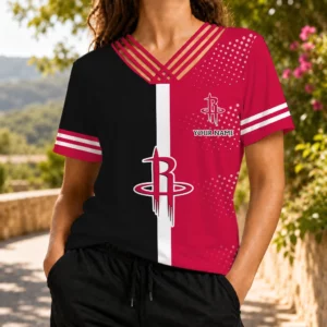 Limited Edition – Customized NBA Houston Rockets V-Neck Shirt