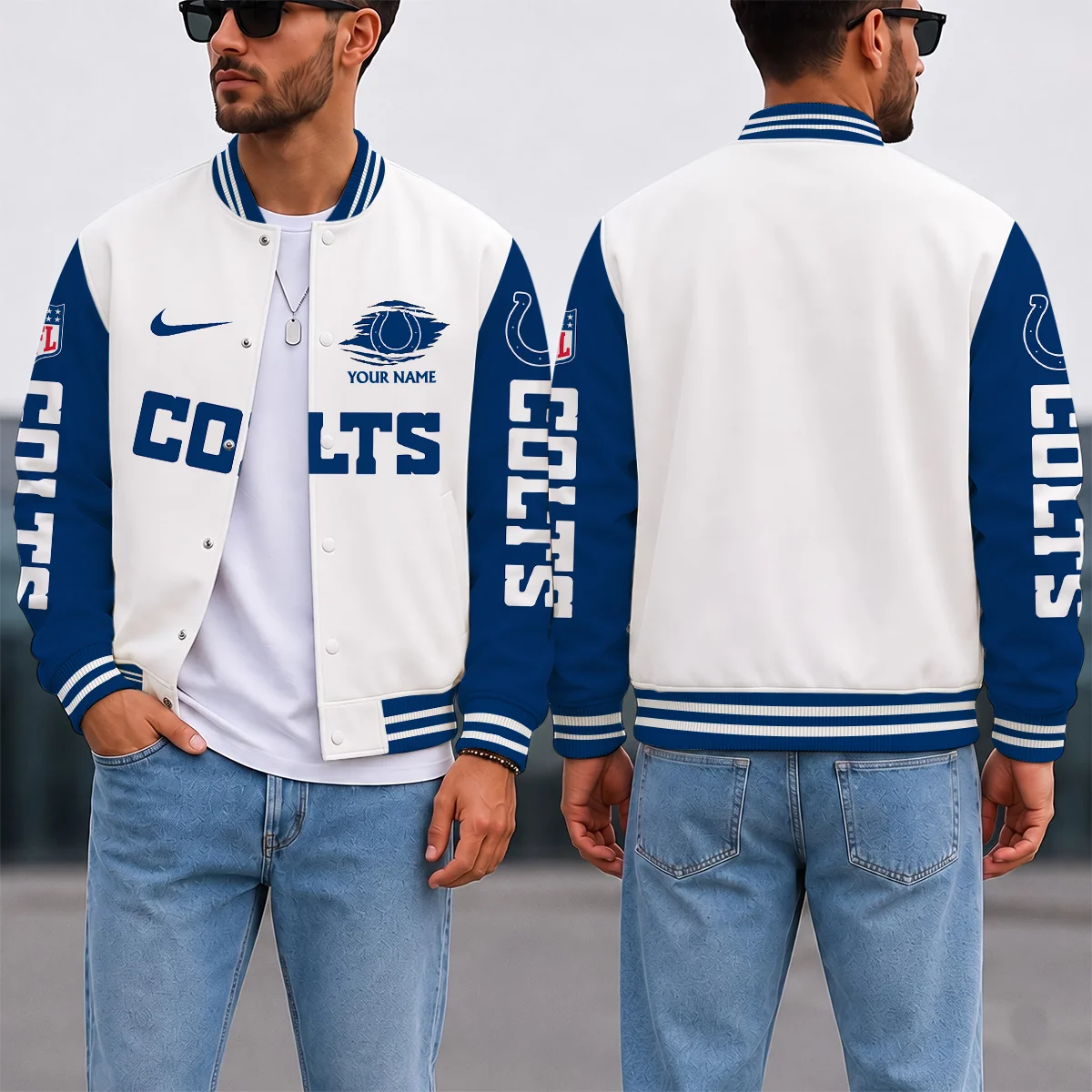 Limited Edition – Customized NFL Indianapolis Colts Satin Varsity & Baseball Jacket