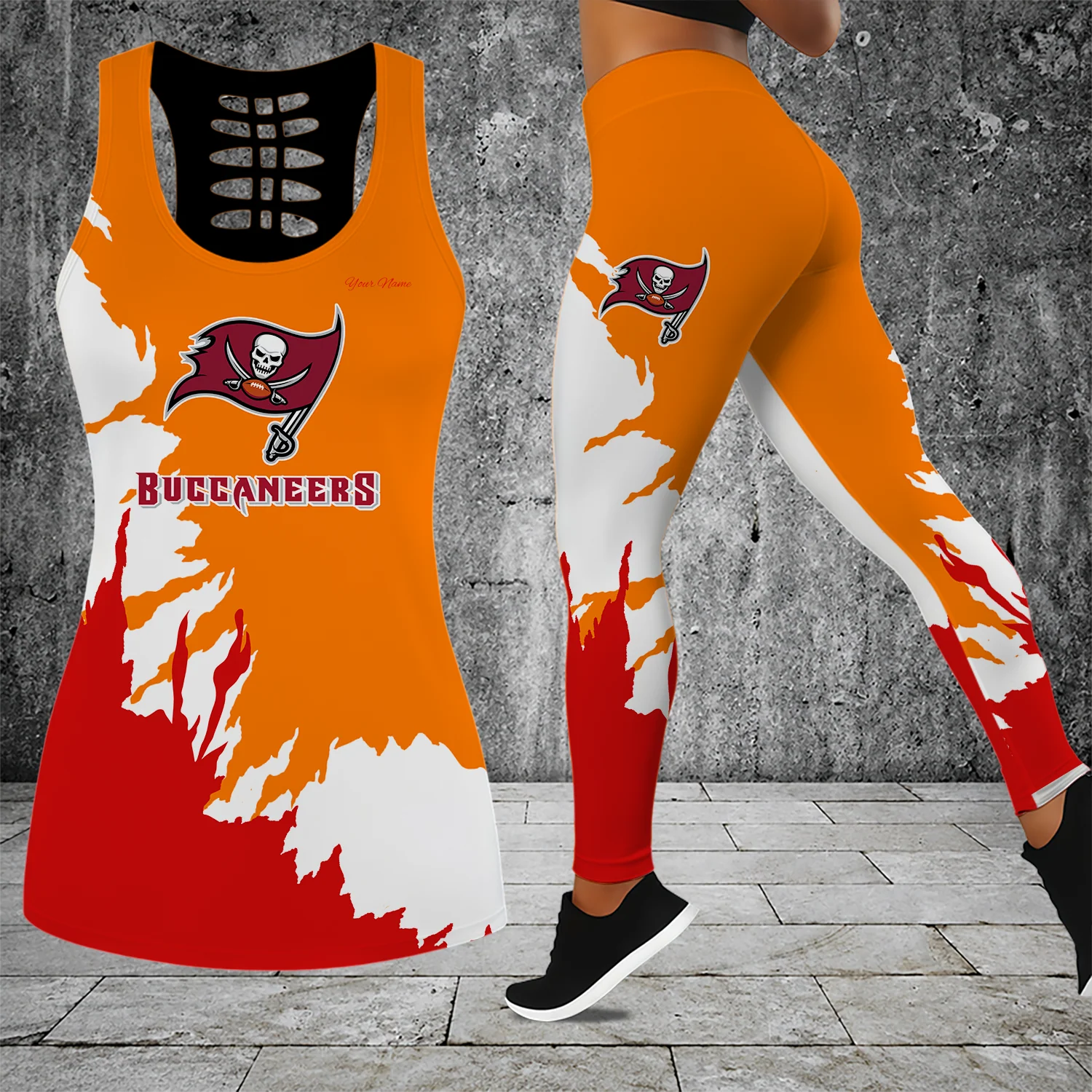 Limited Edition – Customized NFL Tampa Bay Buccaneers Hollow Tank Top & Leggings Set