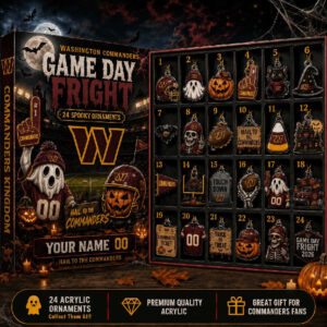Personalized Washington Commanders Halloween Advent Calendar 2026 Game Day Commanders Merch