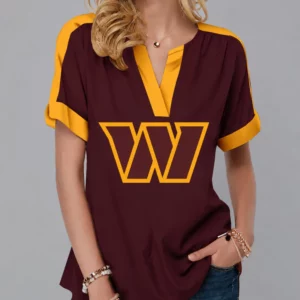 Limited Edition – Customized NFL Washington Commanders V-Neck Female Shirt
