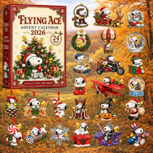 Flying Ace Snoopy 2026 Christmas Advent Calendar Flying Ace Snoopy Lover Merch