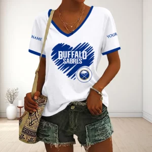 Limited Edition – Customized NHL Buffalo Sabres V-Neck Female Shirt