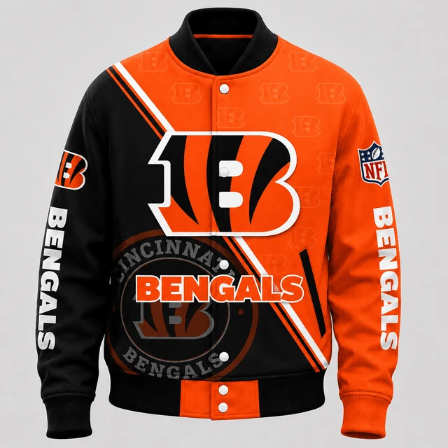 Limited Edition – Customized NFL Cincinnati Bengals Satin Varsity & Baseball Jacket