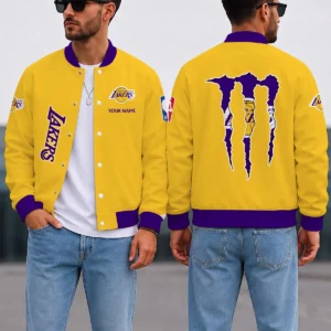 Limited Edition – Customized NBA Los Angeles Lakers Baseball Jacket, Satin Varsity Jacket