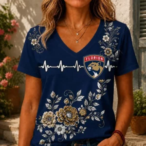Limited Edition – Customized NHL Florida Panthers V-Neck Female Shirt