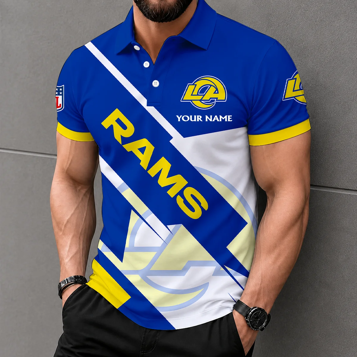 Limited Edition – Customized NFL Los Angeles Rams Polo Shirt