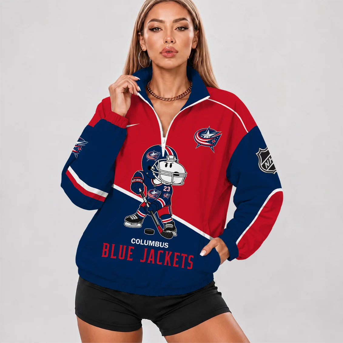 Limited Edition – Customized NHL Columbus Blue Jackets V-Neck Zipper Sweatshirt Jacket