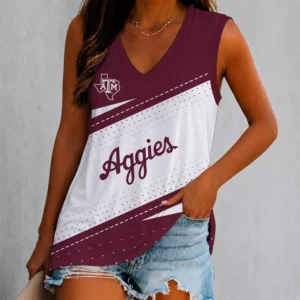 Limited Edition – Customized NCAA Texas A&M Aggies Women’s V-Neck Tank Top