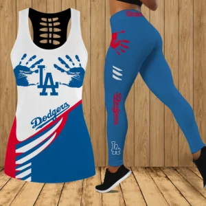 Limited Edition – Customized MLB Los Angeles Dodgers Hollow Tank Top & Leggings Set