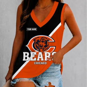 Limited Edition – Customized NFL Chicago Bears Women’s V-Neck Tank Top