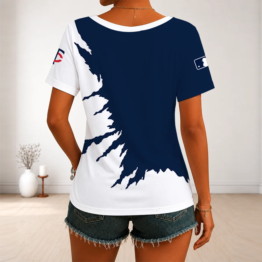 Limited Edition – Customized MLB Minnesota Twins V-Neck Female Shirt - Image 2