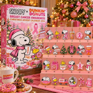 Snoopy  Dunkin Donuts Breast Cancer Awareness Christmas 2026 Advent Calendar Gifts For Xmas