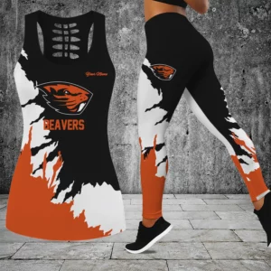 Limited Edition – Customized NCAA Oregon State Beavers Hollow Tank Top & Leggings Set