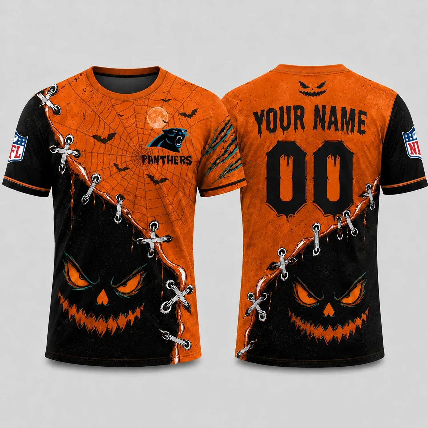 Limited Edition – Customized NFL Carolina Panthers Halloween Unisex T-Shirt