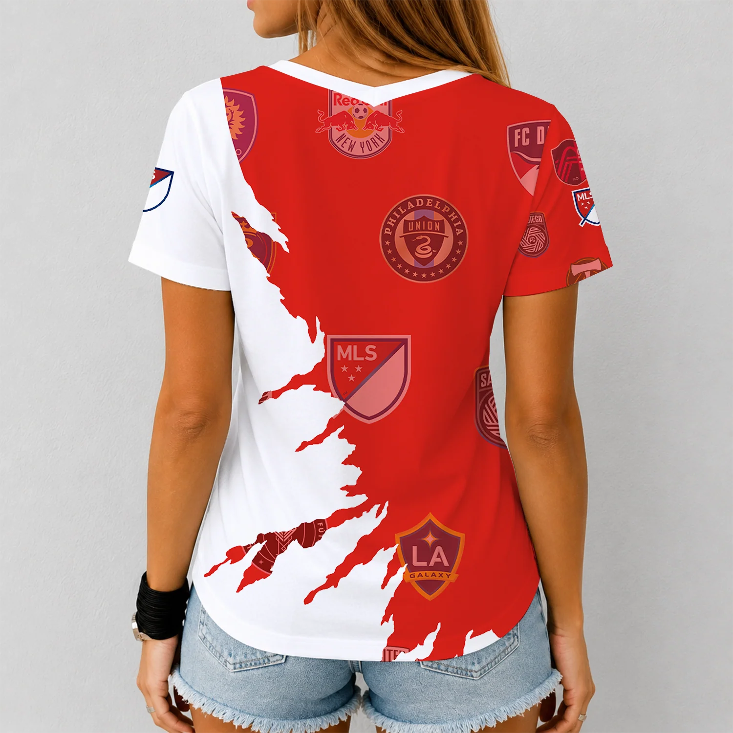 Limited Edition – Customized MLS All Team V-Neck Female Shirt - Image 2