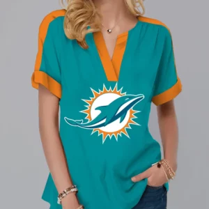 Limited Edition – Customized NFL Miami Dolphins V-Neck Female Shirt