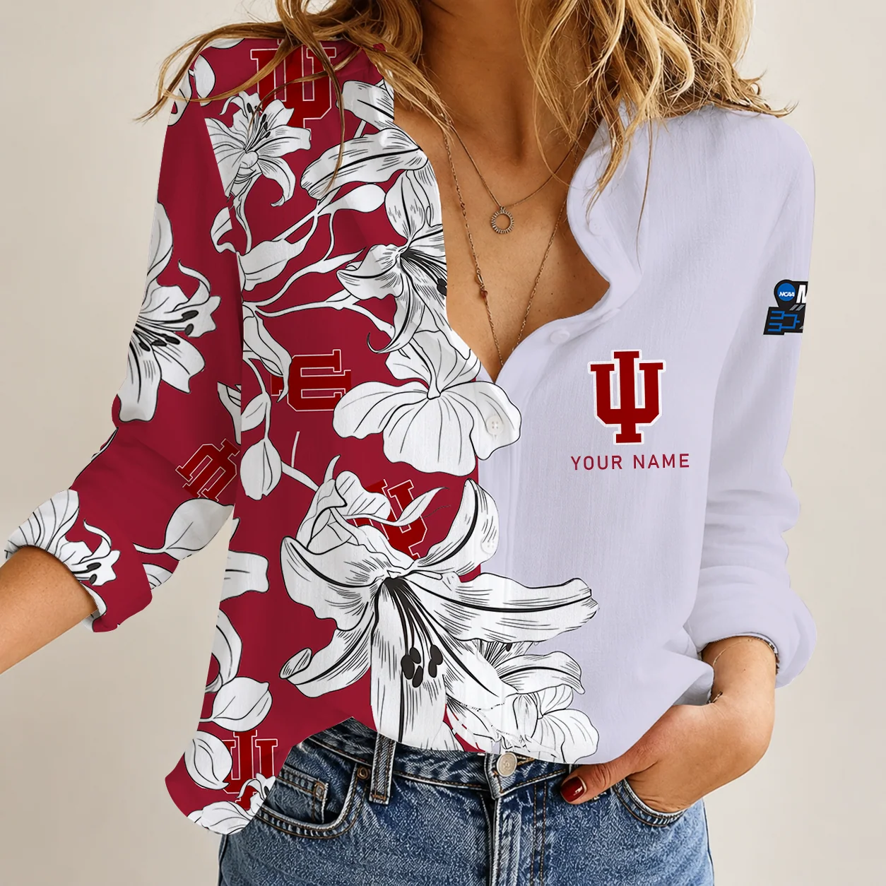 Limited Edition – Customized NCAA Indiana Hoosiers Strappy Women Casual Shirt