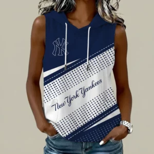 Limited Edition – Customized MLB New York Yankees Women’s Sleeveless Hooded Pocket Tank Top