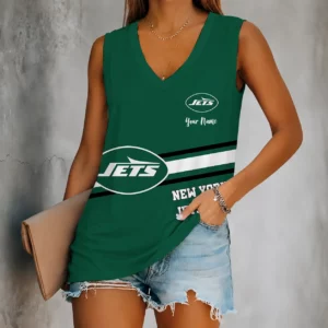 Limited Edition – Customized NFL New York Jets Women’s V-Neck Tank Top