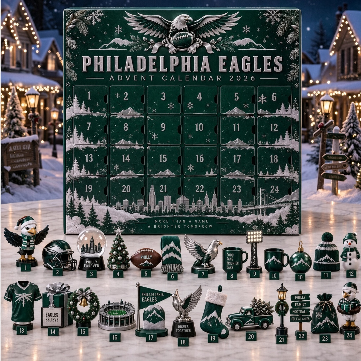 Philadelphia Eagles Advent Calendar 2026 24 Days Of Holiday Eagles Game Xmas Gifts