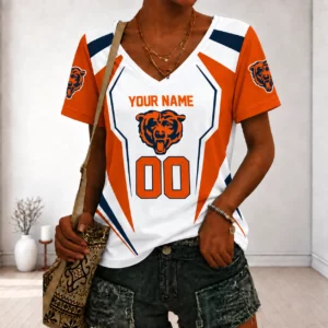 Limited Edition – Customized NFL Chicago Bears V-Neck Female Shirt