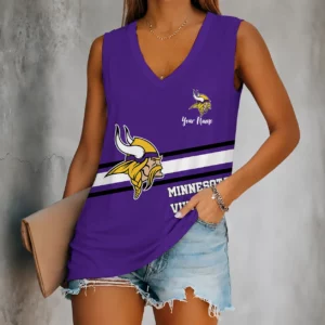 Limited Edition – Customized NFL Minnesota Vikings Women’s V-Neck Tank Top