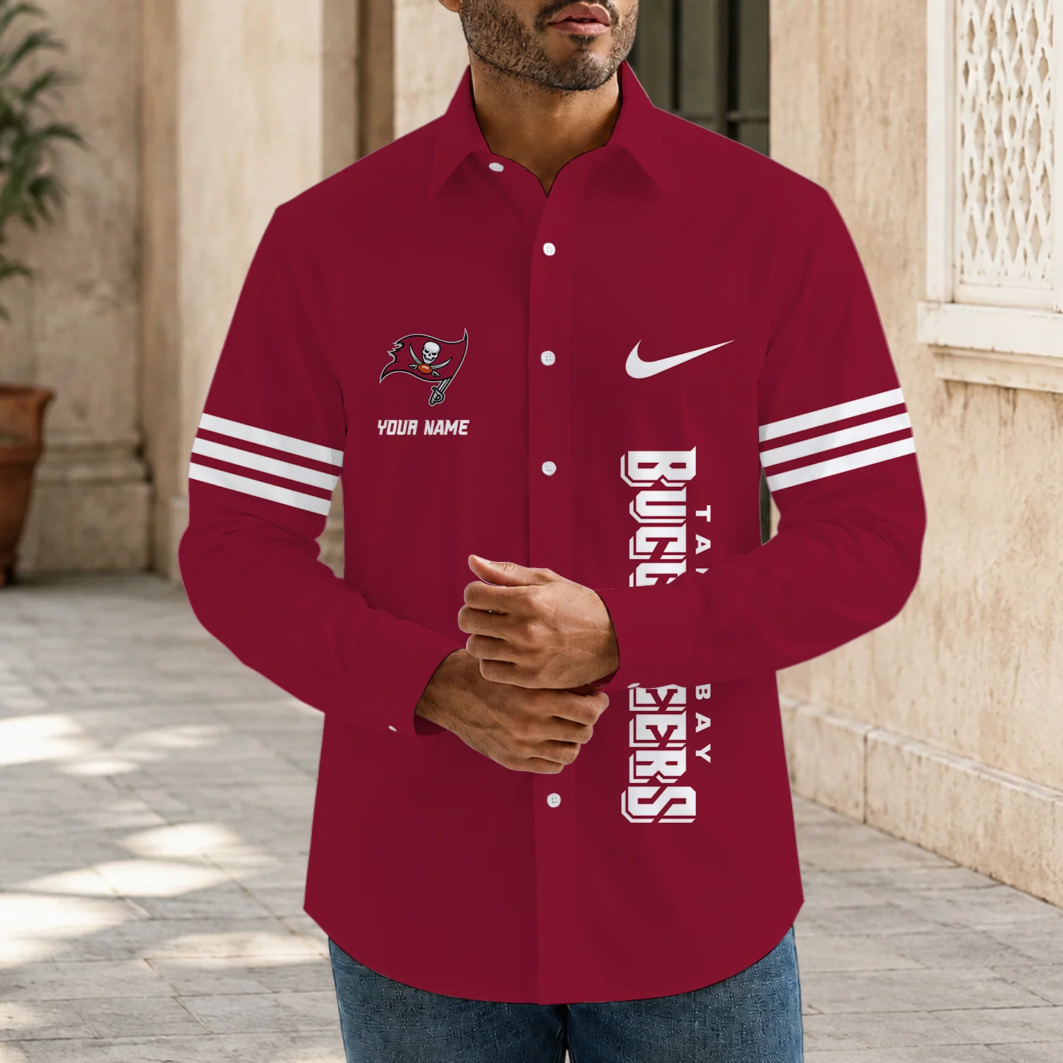 Limited Edition – Customized NFL Tampa Bay Buccaneers Men’s Long Sleeve Button-Up Shirt