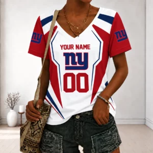 Limited Edition – Customized NFL New York Giants V-Neck Female Shirt