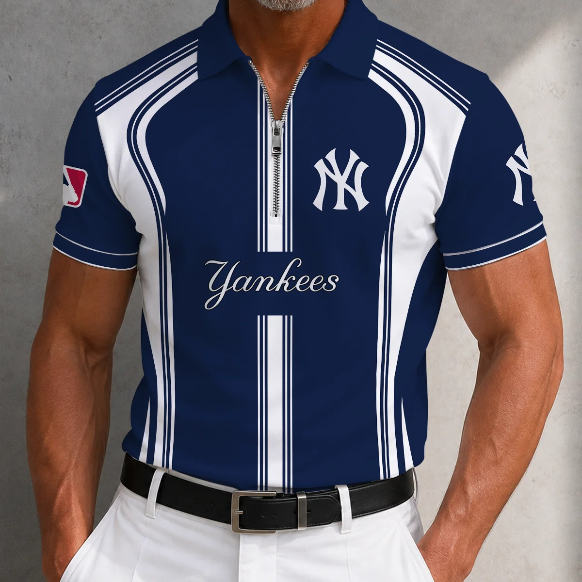 Limited Edition – Customized MLB New York Yankees Zip Polo Shirt
