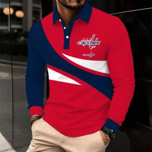 Limited Edition – Customized NHL Washington Capitals Men Long Sleeve Polo Shirt