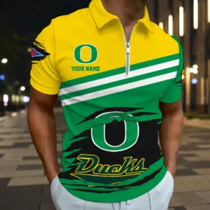 Limited Edition – Customized NCAA Oregon Ducks Zip Polo Shirt