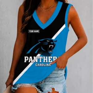 Limited Edition – Customized NFL Carolina Panthers Women’s V-Neck Tank Top