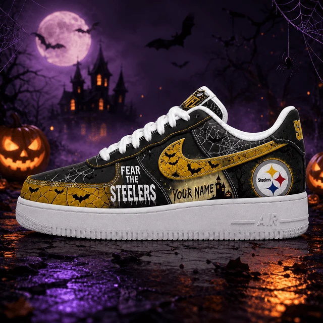 Limited Edition – Customized NFL Pittsburgh Steelers Halloween Air force 1 Shoes
