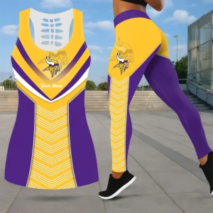 Limited Edition – Customized NFL Minnesota Vikings Leggings & Hollow Tank Top Set