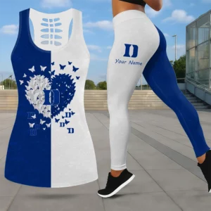 Limited Edition – Customized NCAA Duke Blue Devils Leggings & Hollow Tank Top Set