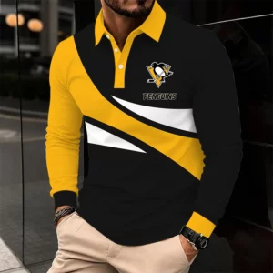 Limited Edition – Customized NHL Pittsburgh Penguins Men Long Sleeve Polo Shirt