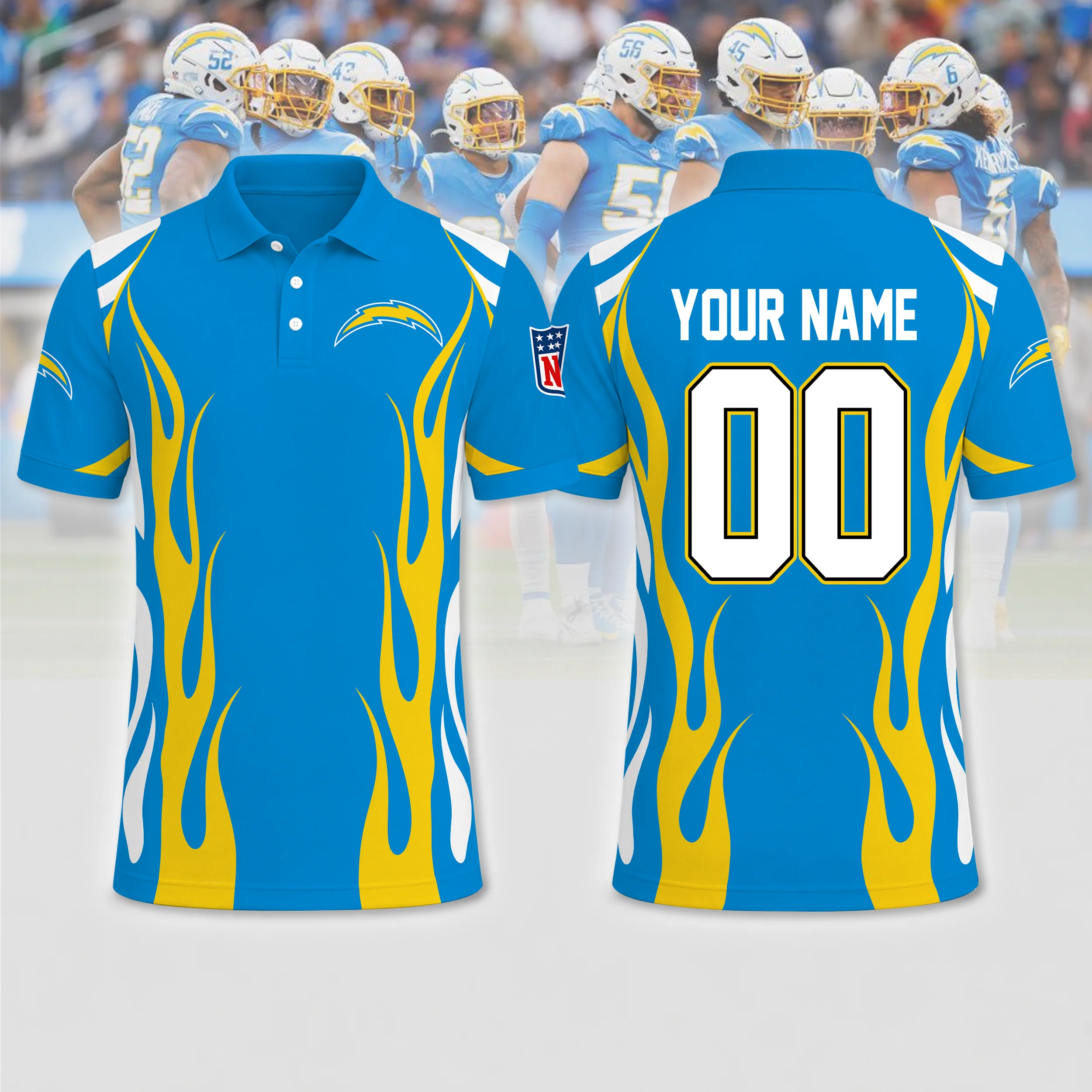 Limited Edition – Customized NFL Los Angeles Chargers Polo Shirt